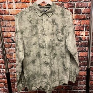 Hurley Classic Cit long sleeve men’s green tie dyed shirt medium pocket